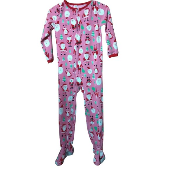 Carter's Other - Carter's Girl's Size 7 Christmas Santa Footed Pajamas Fleece One Piece Holiday